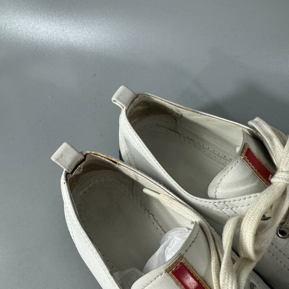 Prada Sport White Leather Cap Toe Lace Up Sneakers Size 35 1/2 - Picture 10 of 13
